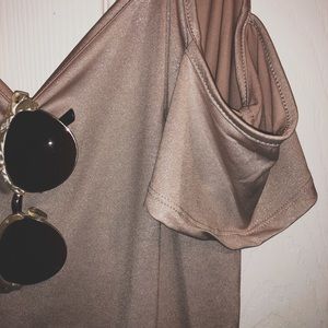 Metallic Light Pink/Nude Short Sleeve Shirt